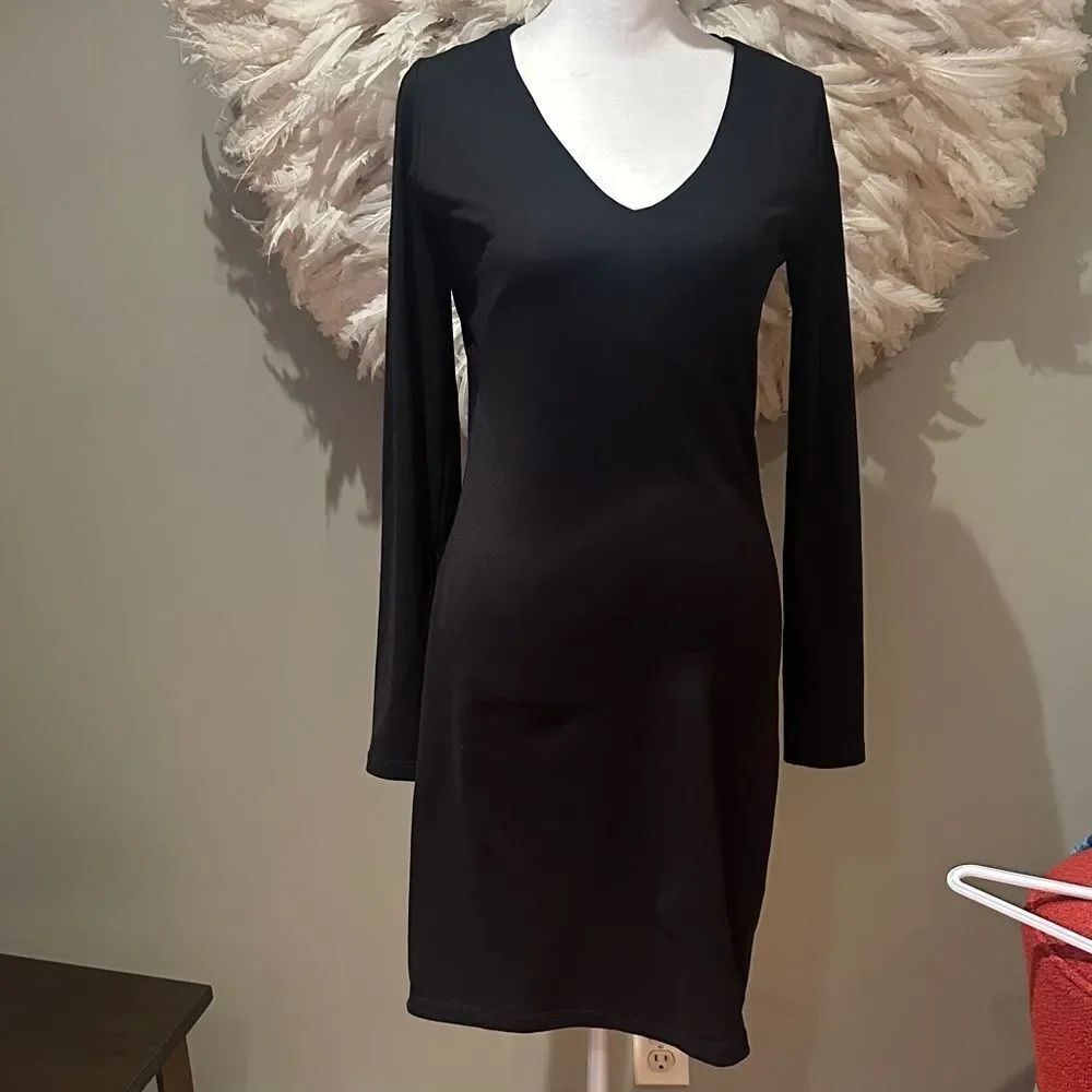 Susana Monaco Elegant Black Long Sleeve Dress